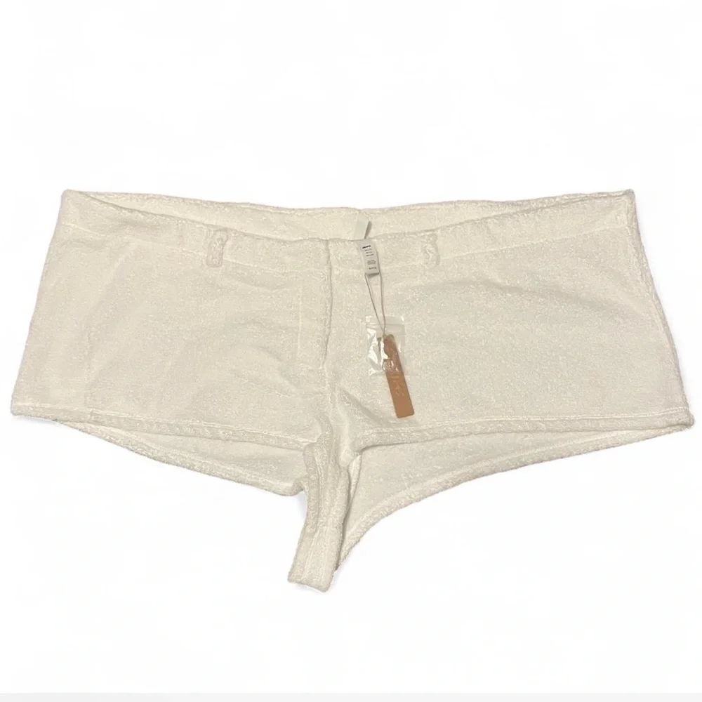 SKIMS White Terry Cloth Cover-Up Shorts